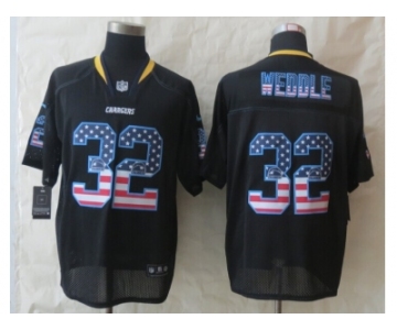 nike san diego charger #32 weddle black [Elite USA flag fashion]