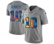 Los Angeles Chargers #10 Justin Herbert Men's Nike Multi-Color 2020 NFL Crucial Catch NFL Jersey Greyheather