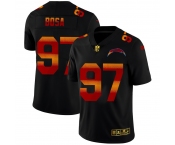 Los Angeles Chargers #97 Joey Bosa Men's Black Nike Red Orange Stripe Vapor Limited NFL Jersey