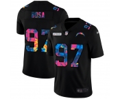 Los Angeles Chargers #97 Joey Bosa Men's Nike Multi-Color Black 2020 NFL Crucial Catch Vapor Untouchable Limited Jersey