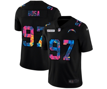 Los Angeles Chargers #97 Joey Bosa Men's Nike Multi-Color Black 2020 NFL Crucial Catch Vapor Untouchable Limited Jersey