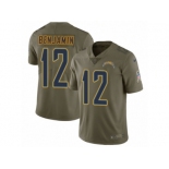 Men Nike Los Angeles Chargers #12 Travis Benjamin Limited Olive 2017 Salute to Service NFL Jersey