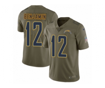 Men Nike Los Angeles Chargers #12 Travis Benjamin Limited Olive 2017 Salute to Service NFL Jersey