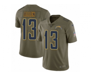 Men Nike Los Angeles Chargers #13 Keenan Allen Limited Olive 2017 Salute to Service NFL Jersey