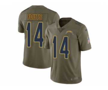 Men Nike Los Angeles Chargers #14 Dan Fouts Limited Olive 2017 Salute to Service NFL Jersey