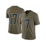 Men Nike Los Angeles Chargers #17 Philip Rivers Limited Olive 2017 Salute to Service NFL Jersey