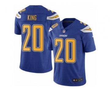 Men Nike Los Angeles Chargers #20 Desmond King Limited Electric Blue Rush Vapor Untouchable NFL Jersey