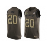 Men Nike Los Angeles Chargers #20 Desmond King Limited Green Salute to Service Tank Top NFL Jersey