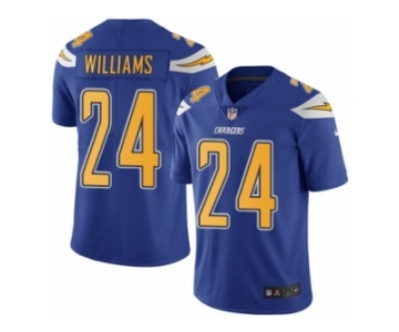 Men Nike Los Angeles Chargers #24 Trevor Williams Limited Electric Blue Rush Vapor Untouchable NFL Jersey