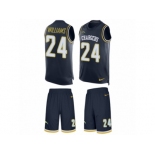 Men Nike Los Angeles Chargers #24 Trevor Williams Limited Navy Blue Tank Top Suit NFL Jersey