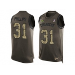 Men Nike Los Angeles Chargers #31 Adrian Phillips Limited Green Salute to Service Tank Top NFL Jersey