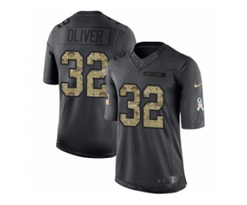 Men Nike Los Angeles Chargers #32 Branden Oliver Limited Black 2016 Salute to Service NFL Jersey