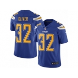 Men Nike Los Angeles Chargers #32 Branden Oliver Limited Electric Blue Rush Vapor Untouchable NFL Jersey