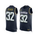 Men Nike Los Angeles Chargers #32 Branden Oliver Limited Navy Blue Player Name & Number Tank Top NFL Jersey