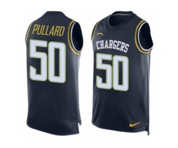 Men Nike Los Angeles Chargers #50 Hayes Pullard Limited Navy Blue Player Name & Number Tank Top NFL Jersey