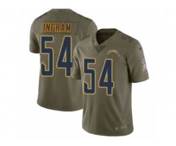 Men Nike Los Angeles Chargers #54 Melvin Ingram Limited Olive 2017 Salute to Service NFL Jersey