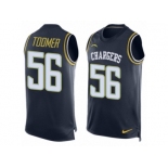 Men Nike Los Angeles Chargers #56 Korey Toomer Limited Navy Blue Player Name & Number Tank Top NFL Jersey