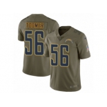 Men Nike Los Angeles Chargers #56 Korey Toomer Limited Olive 2017 Salute to Service NFL Jersey