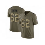 Men Nike Los Angeles Chargers #62 Max Tuerk Limited Olive Camo 2017 Salute to Service NFL Jersey