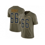 Men Nike Los Angeles Chargers #66 Dan Feeney Limited Olive 2017 Salute to Service NFL Jersey