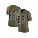 Men Nike Los Angeles Chargers #68 Matt Slauson Limited Olive 2017 Salute to Service NFL Jersey