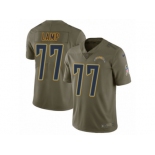 Men Nike Los Angeles Chargers #77 Forrest Lamp Limited Olive 2017 Salute to Service NFL Jersey