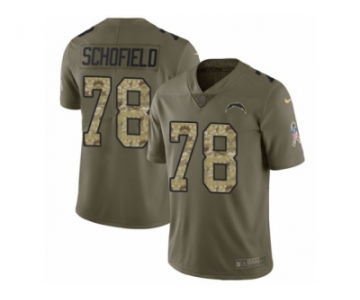 Men Nike Los Angeles Chargers #78 Michael Schofield Limited Olive Camo 2017 Salute to Service NFL Jersey