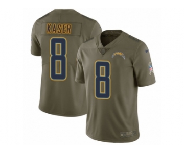 Men Nike Los Angeles Chargers #8 Drew Kaser Limited Olive 2017 Salute to Service NFL Jersey