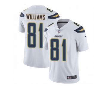 Men Nike Los Angeles Chargers #81 Mike Williams White Vapor Untouchable Limited Player NFL Jersey