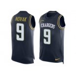 Men Nike Los Angeles Chargers #9 Nick Novak Limited Navy Blue Player Name & Number Tank Top NFL Jersey