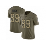 Men Nike Los Angeles Chargers #99 Joey Bosa Limited Olive Camo 2017 Salute to Service NFL Jersey