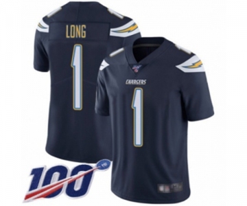 Men's Los Angeles Chargers #1 Ty Long Navy Blue Team Color Vapor Untouchable Limited Player 100th Season Football Jersey