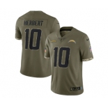 Men's Los Angeles Chargers #10 Justin Herbert 2022 Olive Salute To Service Limited Stitched Jersey