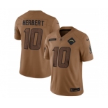 Men's Los Angeles Chargers #10 Justin Herbert 2023 Brown Salute To Service Limited Football Stitched Jersey