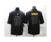 Men's Los Angeles Chargers #10 Justin Herbert Black Gold Throwback Limited Jersey