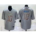 Men's Los Angeles Chargers #10 Justin Herbert LOGO Grey Atmosphere Fashion Vapor Untouchable Stitched Limited Jersey