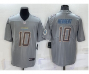 Men's Los Angeles Chargers #10 Justin Herbert LOGO Grey Atmosphere Fashion Vapor Untouchable Stitched Limited Jersey