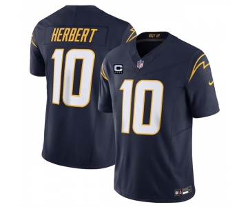 Men's Los Angeles Chargers #10 Justin Herbert Navy 2024 F.U.S.E. With 4-Star C Patch Vapor Untouchable Limited Stitched Jersey