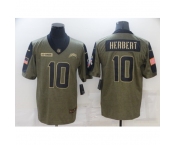 Men's Los Angeles Chargers #10 Justin Herbert Nike Olive 2021 Salute To Service Limited Player Jersey