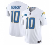 Men's Los Angeles Chargers #10 Justin Herbert White 2023 F.U.S.E. With 3-Star C Patch Vapor Untouchable Limited Football Stitched Jersey