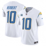 Men's Los Angeles Chargers #10 Justin Herbert White 2024 F.U.S.E. With 4-Star C Patch Vapor Untouchable Limited Stitched Jersey