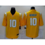 Men's Los Angeles Chargers #10 Justin Herbert Yellow Draft Vapor Limited Jersey