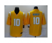 Men's Los Angeles Chargers #10 Justin Herbert Yellow Draft Vapor Limited Jersey