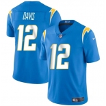 Men's Los Angeles Chargers #12 Derius Davis Blue 2024 Vapor Limited Football Stitched Jersey