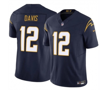 Men's Los Angeles Chargers #12 Derius Davis Navy 2024 F.U.S.E. Vapor Limited Football Stitched Jersey