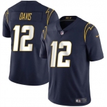 Men's Los Angeles Chargers #12 Derius Davis Navy 2024 Vapor Limited Football Stitched Jersey