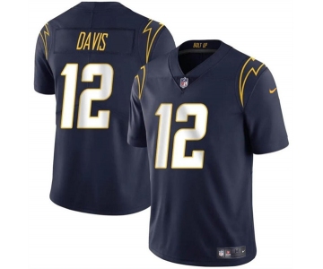 Men's Los Angeles Chargers #12 Derius Davis Navy 2024 Vapor Limited Football Stitched Jersey