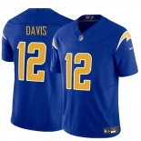 Men's Los Angeles Chargers #12 Derius Davis Royal 2024 F.U.S.E. Vapor Limited Football Stitched Jersey