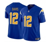 Men's Los Angeles Chargers #12 Derius Davis Royal 2024 F.U.S.E. Vapor Limited Football Stitched Jersey