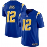 Men's Los Angeles Chargers #12 Derius Davis Royal 2024 Vapor Limited Football Stitched Jersey